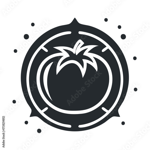 Stylized Tomato Logo Graphic Fruit Icon Simple Vector Illustration Design Element
