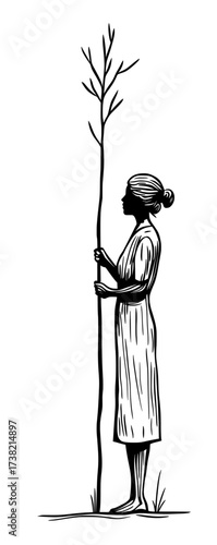 The silhouette of a conductor holding a baton is a great fit for music-themed design elements