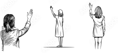 The outline of a person waving their hand is perfect for themes related to communication or greetings