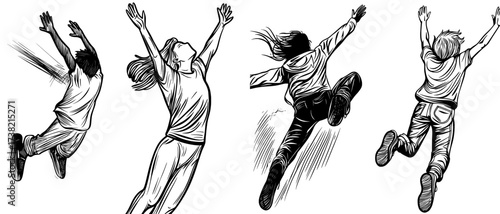 The silhouette of a man in mid-jump is perfect for designs related to sports or fitness