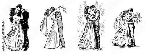 The silhouette of an elegant couple dancing with poise is ideal for romantic and wedding themes