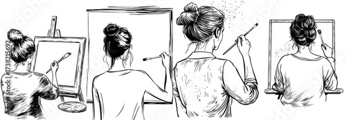 A classic outline of a refined lady smoking, perfect for designs with a retro theme