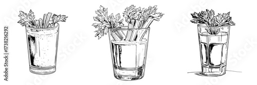 The image features a watercolor painting of Celery Juice set against a plain white background with a modern twist