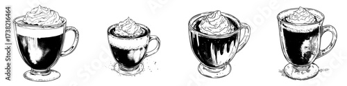 A mocha is depicted in a watercolor illustration set against a white background