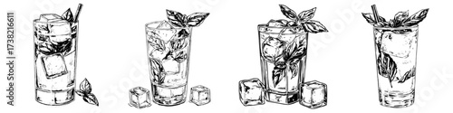 Basil Lemonade is depicted in a watercolor illustration set against a white background