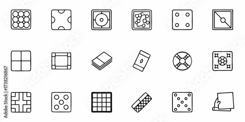 Minimalist hand-drawn icons representing various concepts, perfect for design, user interfaces, and visual communication projects, ready for use in web and print.