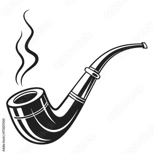 Vintage smoking pipe with smoke in vector format