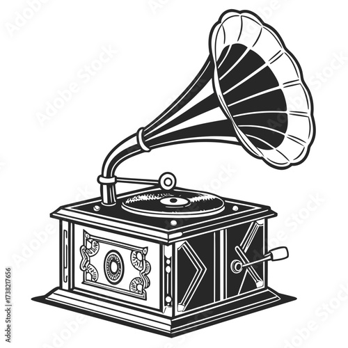 Vintage gramophone vector illustration