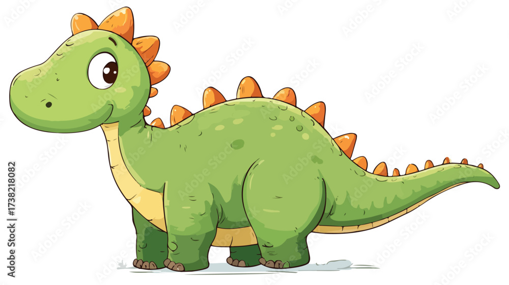 Fototapeta premium Adorable Cute Dinosaur Cartoon Vector Art with Outline for Creative Projects