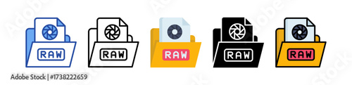 Raw File Icon Multi Style Illustration