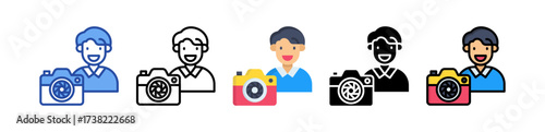 Photographer Icon Multi Style Illustration