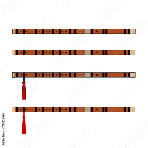 Simple Chinese Dizi Line Art