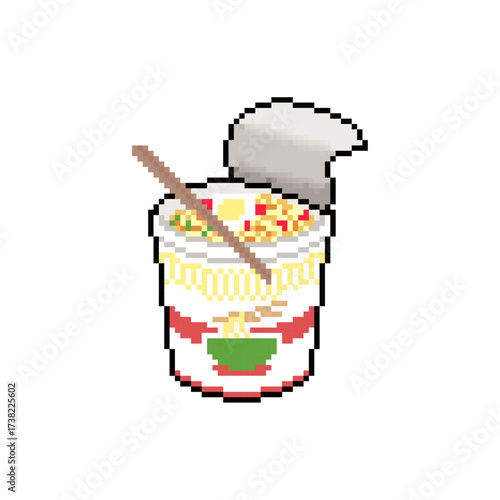 instant noodles cup pixel art