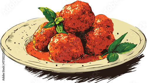 Delicious Meatballs Food Vector Graphic Artwork for Culinary Design Inspiration