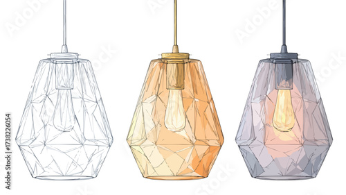 Elegant Modern Pendant Light with Faceted Glass Shade for Stylish Interiors