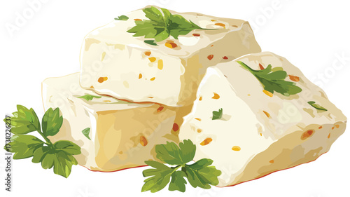 Paneer Dairy Food Vector Illustration Graphic - High-Quality Adobe Stock Image
