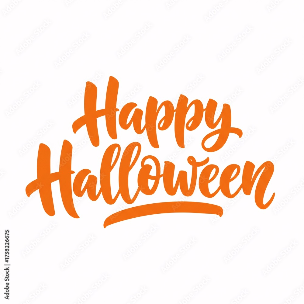 Fototapeta premium Celebrate spooky season with vibrant orange 'Happy Halloween' lettering perfect for festive decorations and seasonal promotions