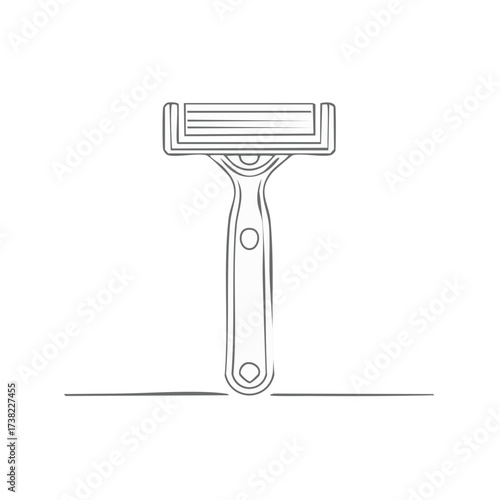 Modern Razor Minimalistic Outline Drawing Personal Care Isolated Concept Illustration