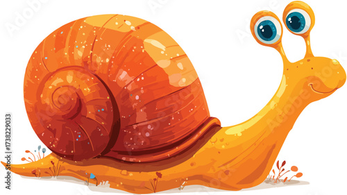Sweet Snail Cartoon Vector Character - Playful and Cute Animal Illustration