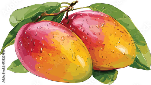 Vibrant Vector Illustration of Juicy Mango Fruit for Creative Designs