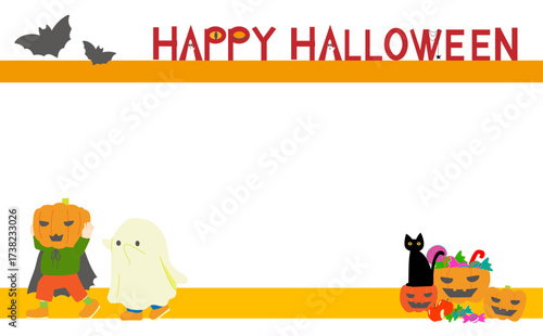 ハロウィンのベクターイラストフレーム
