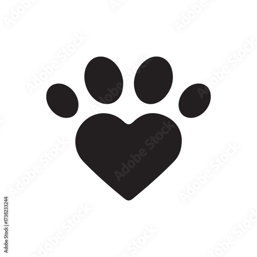 paw print heart