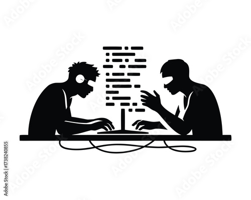 Business People Presentation and Project Discussion Vector Illustration