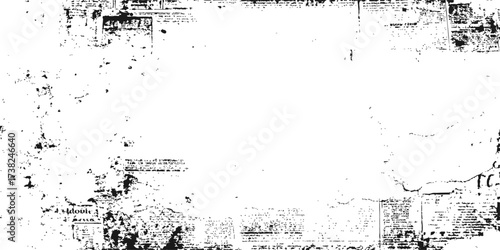 Abstract vintage black ink grunge background with a dirty texture, paint splash, and decorative border frame pattern vector design