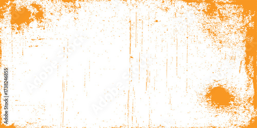 A rough, textured orange grunge background with aged paint peeling from a dirty wall surface