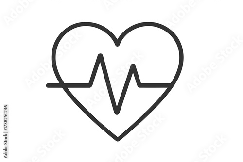 Heartbeat line icon in heart shape. Pulse, EKG, ECG monitor symbol. Cardiology, medical, healthcare concept. Heart health, fitness, life, love vector. Health care logo.