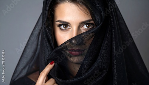 Woman in black veil