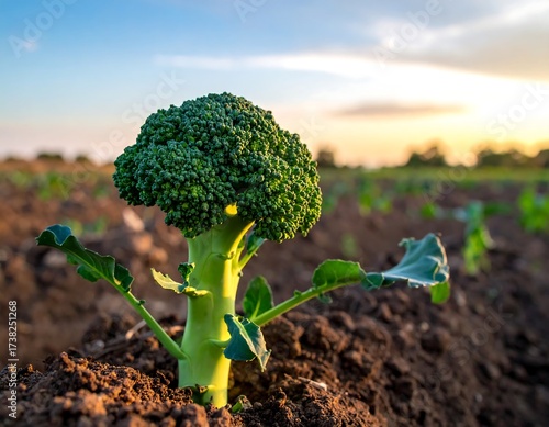 Broccoli sprout in field