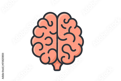 Creative brain icon. Intelligence, knowledge, idea concept. Mind, thinking process symbol. Psychology, brainstorm, education, science, mental health vector illustration. Neurology.