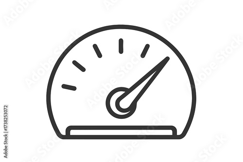 Speedometer line icon concept. Tachometer for car dashboard. Symbol of speed, fast, performance, acceleration. Vector gauge for internet test, download, benchmark, race.