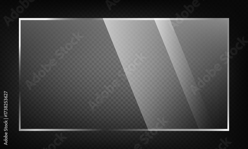 16:9 vector image of a mirror reflection, suitable for application on glass, plastic, or acrylic window surfaces. Offers a glossy, luminous appearance with bright highlights and transparency.	
