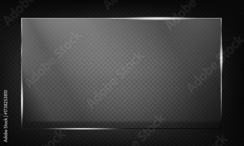 16:9 vector image of a mirror reflection, suitable for application on glass, plastic, or acrylic window surfaces. Offers a glossy, luminous appearance with bright highlights and transparency.	
