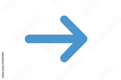 Vector arrow icon in trendy flat style. Blue pointer symbol for website design, logo, app, and UI. Next button concept. Simple direction sign for navigation isolated on white.