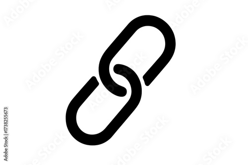 Link icon vector. Chain, hyperlink, connection symbol. Website url, internet attach concept. Black flat simple pictogram for web design, app, ui. Isolated on white background.