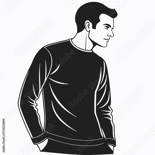 Handsome man in casual wear looking away