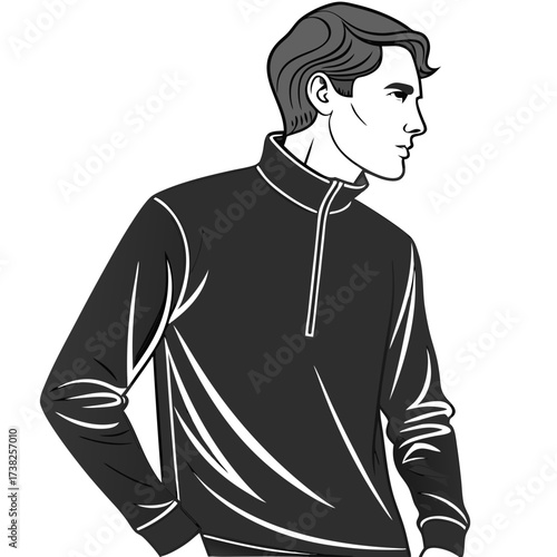 Man wearing long sleeve shirt