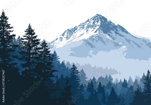 snow mountain vector art