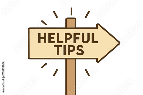 Helpful tips vector signpost. Arrow icon for business guidance, advice, solution, and information. Concept for support, knowledge, assistance, and direction. FAQ symbol.