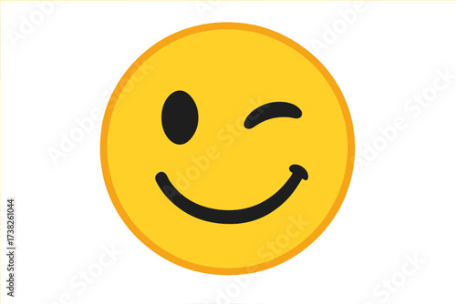 Winking Smiley Emoji Icon with Transparent Background, Vector Illustration of Happy Face Wink Emoticon, Playful Expression, Positive Mood Symbol, Digital Graphic