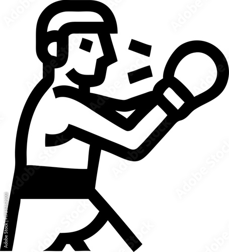 Boxer throwing a powerful punch.