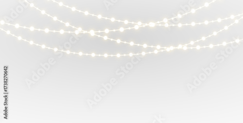 Photos PNG gold garland and shiny string lights on transparent background for winter ho