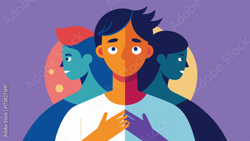 A person being unapologetically authentic embracing their quirks and differences as part of their unique identity.. Vector illustration