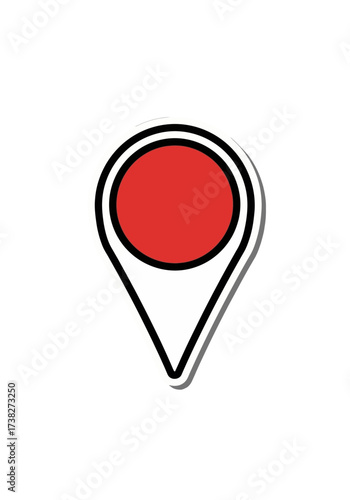 Minimalist Red Map Location Pin Sticker Icon Free Download Minimalist Red Map Location Pin Sticker Icon - GFXLoad