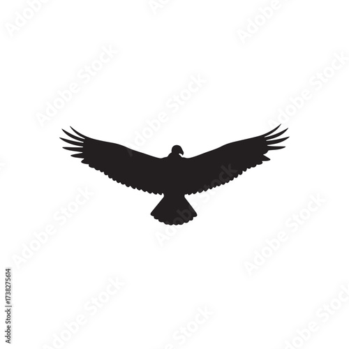 Turkey vulture silhouette vector flat illustration design on white background