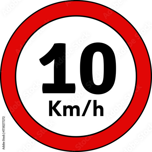 Speed Limit 10 Sign Vector