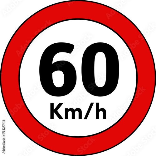 Speed Limit 60 Sign Vector